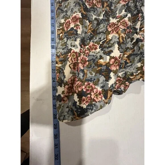 VTG LL Bean Cotton Floral Button Up Shirt 20 XXL Cottage Core Preppy Prairie - Picture 9 of 10